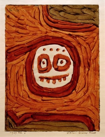 Maschera bianco-marrone da Paul Klee